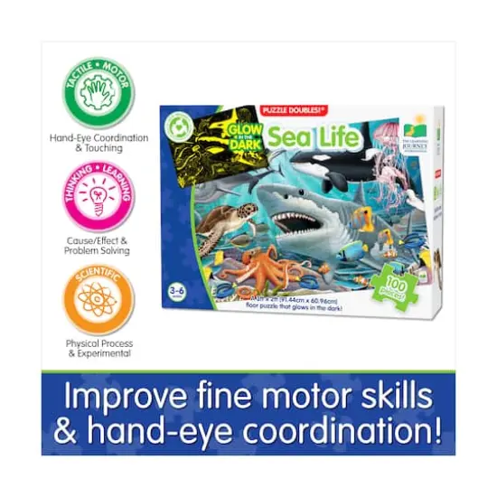 Puzzle Doubles! - Glow in the Dark Sea Life: 100 Pcs {8}