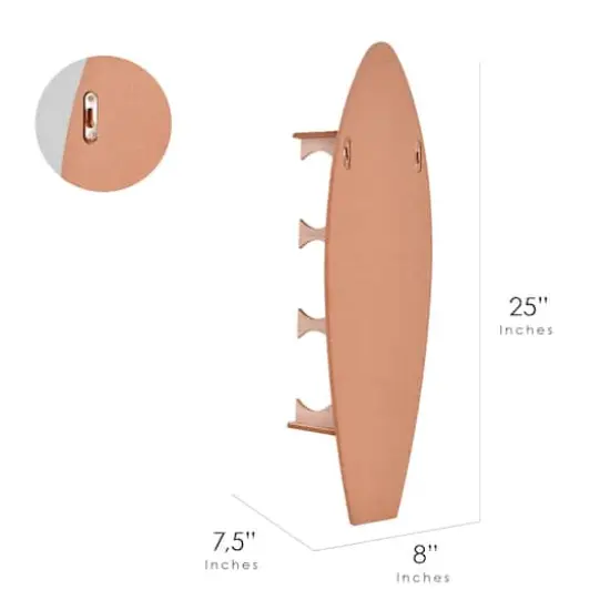 American Art Decor Tipsy Tropical Surfboard Wine Rack - 8" x 25.5" x 7.5"  {8}