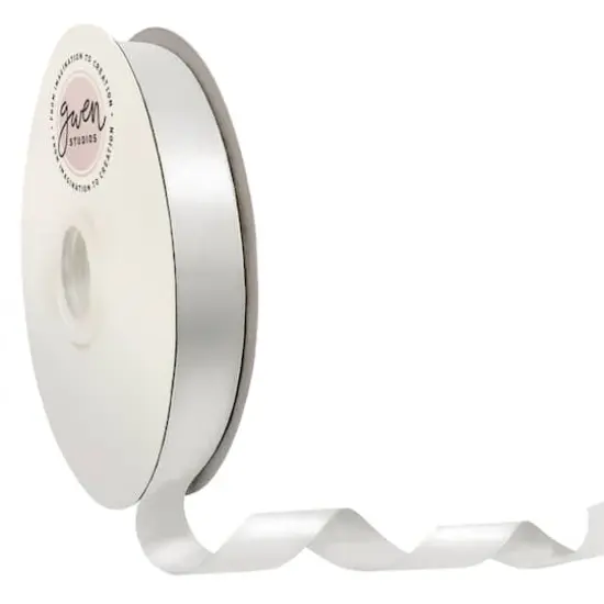 Gwen Studios Double Faced Satin Ribbon White {1}