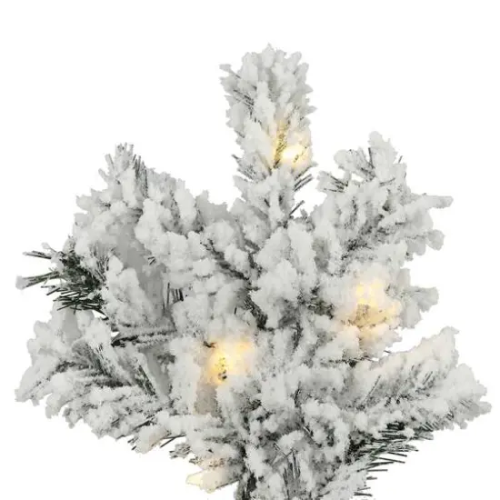 5.5ft. Pre-Lit Flocked Alaskan Pine Artificial Christmas Tree, Warm White LED Dura-Lit&reg; Lights {3}