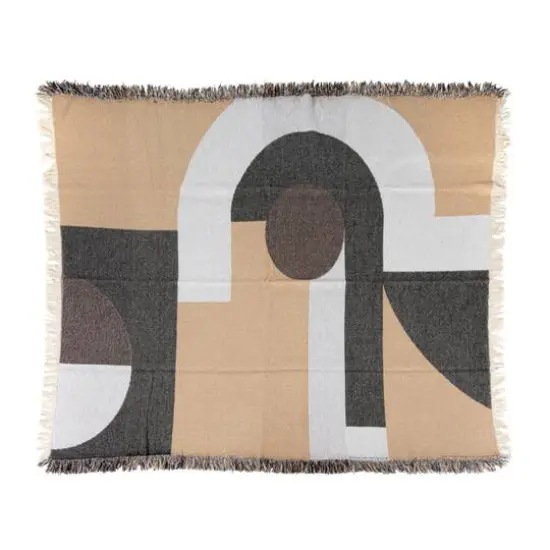 Hello Honey&reg; Multicolor Modern Recycled Cotton Throw Blanket with Print & Fringe {3}