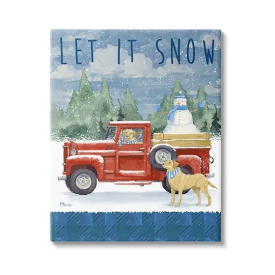 Stupell Industries Let It Snow Winter Dogs Canvas Wall Art {1}
