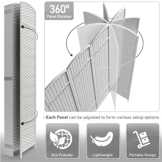 Sorbus Folding Divider Panel White {4}