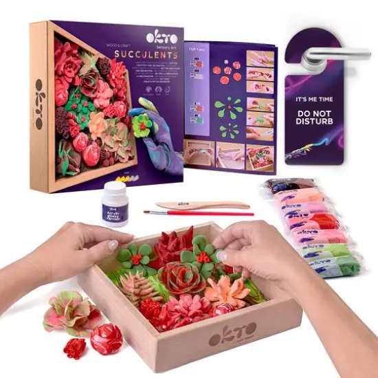 OKTO DIY Wood & Craft Passion Succulents Clay Kit {7}