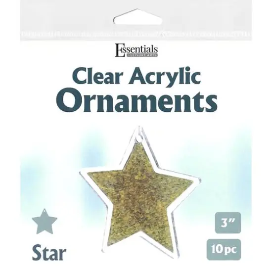 Essentials by Leisure Arts 3" Star Clear Acrylic Ornaments, 10ct. {1}