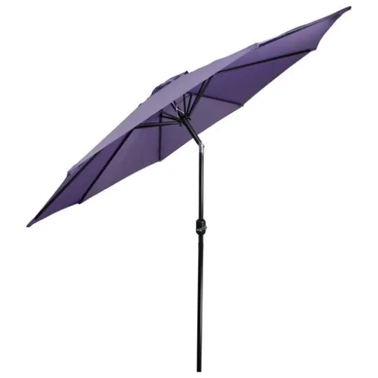 9ft. Outdoor Patio Market Umbrella with Hand Crank & Tilt Purple/Black {6}