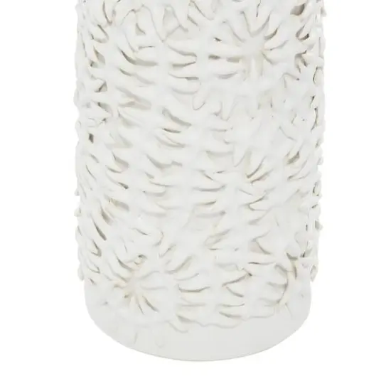White Ceramic Contemporary Vase, 17" x 6" x 6" {5}