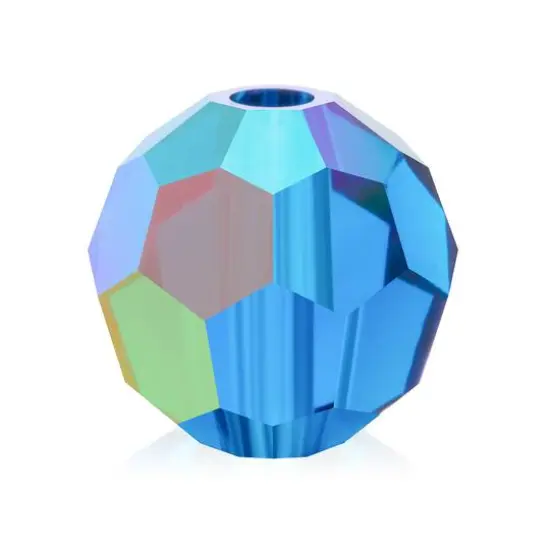 John Bead Preciosa 4mm Czech Crystal Glass Faceted Round Beads, 40ct. Capri Blue AB {1}