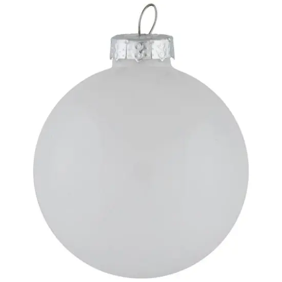 9ct. 2.5" Shiny and Matte White Glass Ball Christmas Ornaments {6}