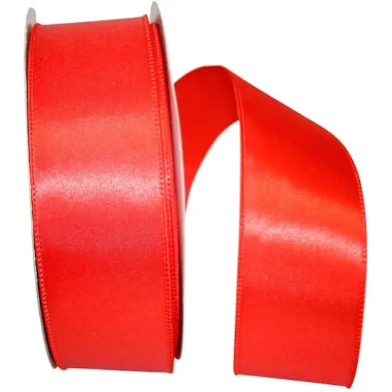 JAM Paper 2.5" x 50yd. Wired Satin Ribbon Rust {1}