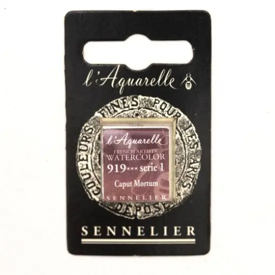 Sennelier French Artists' Watercolor Paint, Half Pan 919 Caput Mortum {1}