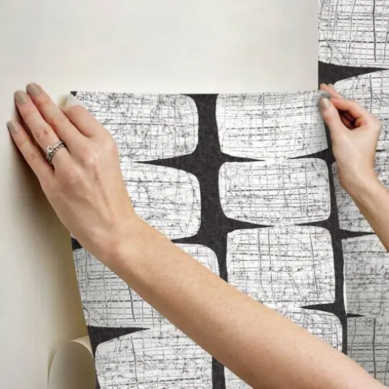 RoomMates Black Mid-Century Beads Peel & Stick Wallpaper {9}