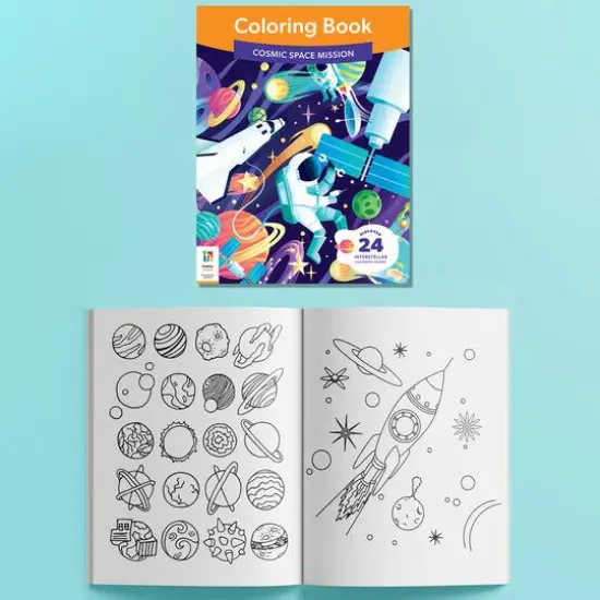 Hinkler Jr. Jigsaw Cosmic Space Mission Shiny Shaped 100 Piece Puzzle & Coloring Book {4}