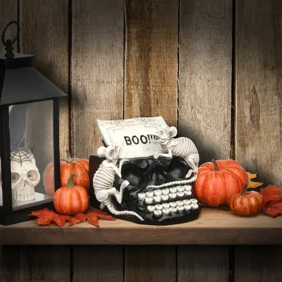 8" Skull Typewriter with Rats {3}