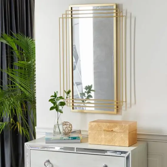 CosmoLiving by Cosmopolitan Gold Glam Metal Wall Mirror {8}