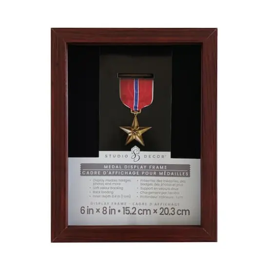6" x 8" Mahogany Medal Display Frame by Studio D&eacute;cor&reg; {1}