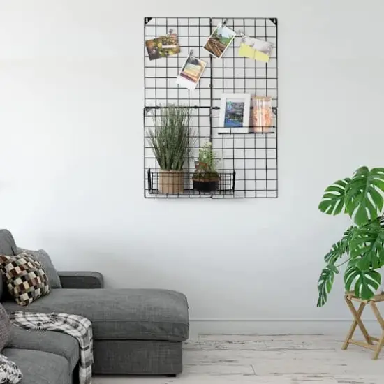 NEX&trade; Black Wall Grid Panel with 3 Wire Baskets {6}