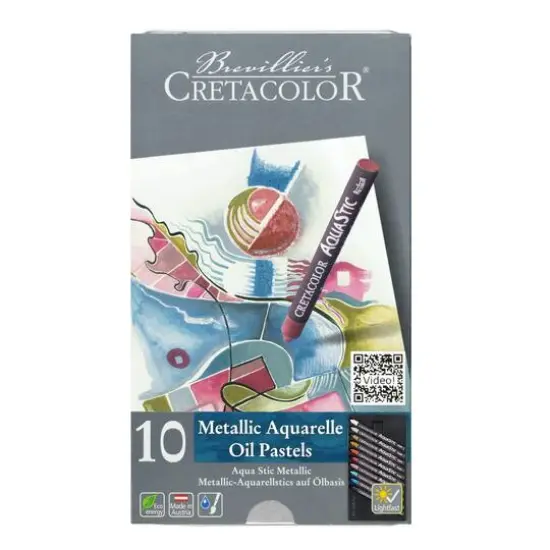 Cretacolor&reg; AquaStic 10 Color Metallic Oil Pastel Tin Set {1}
