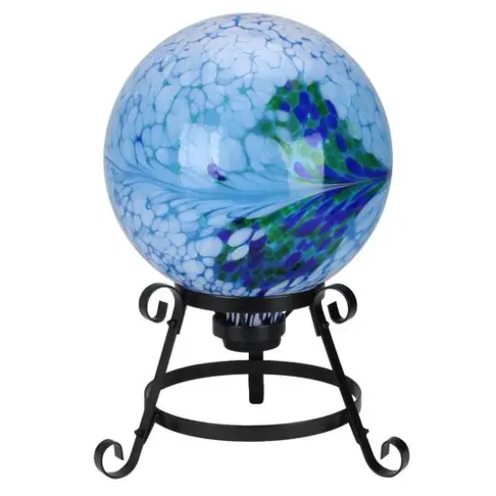 9.25" Black Scroll Designed Garden Gazing Ball Stand {3}