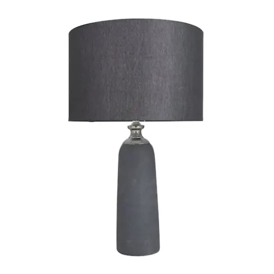 Brown Cement Modern Table Lamp, 23" x 14" x 14" {3}