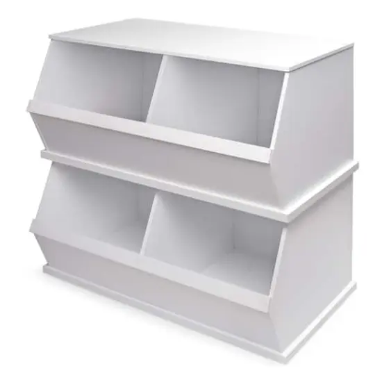 Badger Basket 2 Bin Stackable Storage Cubby White {5}