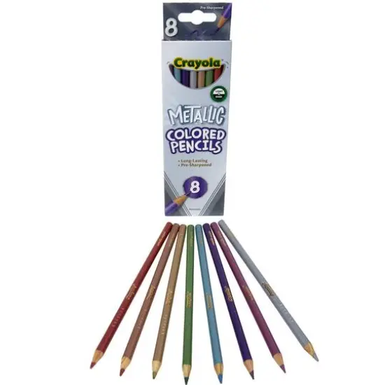 Crayola&reg; Metallic Colored Pencils, 6 Packs of 8 {6}