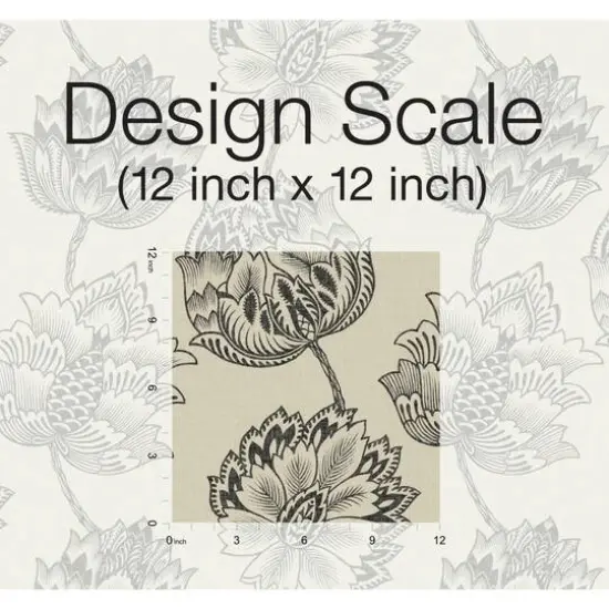 RoomMates Batik Jacobean Peel & Stick Wallpaper Taupe and Black {9}