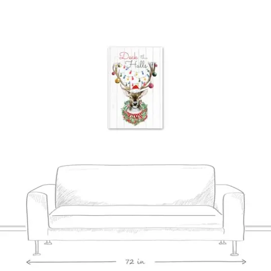 Deck the Halls Reindeer Canvas Wall Art {6}