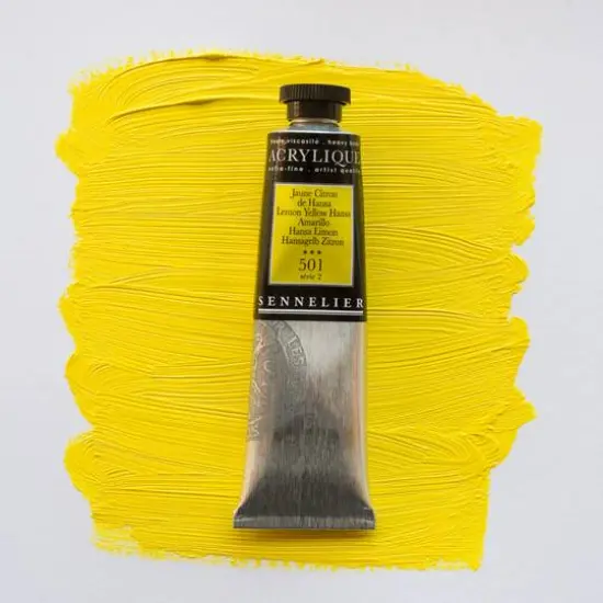 Sennelier Extra Fine Artists' Acrylic Paint, 60mL 501 Lemon Yellow Hansa {4}