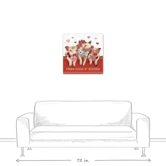 Free Hogs & Kisses Canvas Wall Art {6}