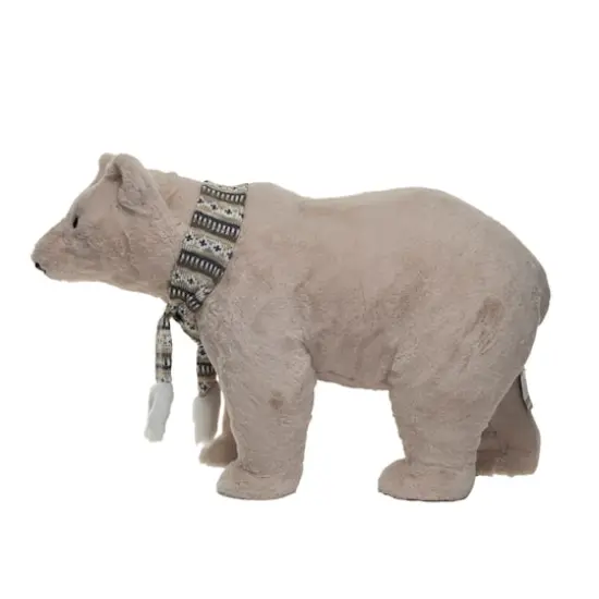 Hello Honey&reg; 14.75" Cream Faux Fur Standing Polar Bear with Scarf {1}