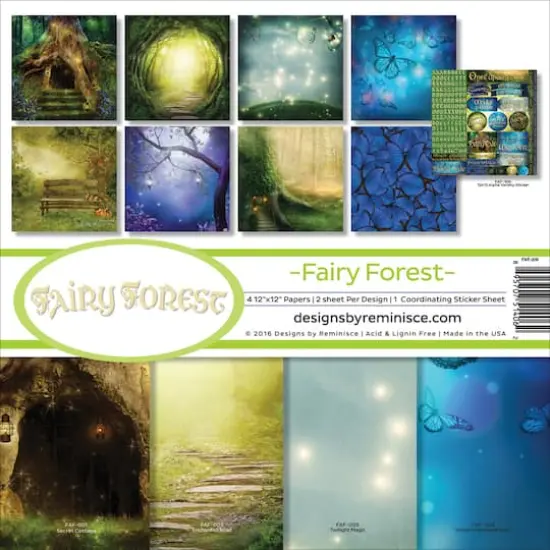 Reminisce Collection Kit 12"X12"-Fairy Forest W/Hollow Tree & Butterflies {1}