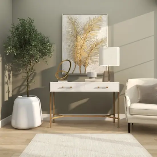 20" White Modern Wide Floor Vase {14}