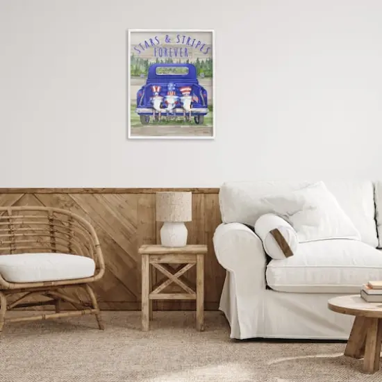 Stupell Industries Stars & Stripes Forever Americana Gnomes Framed Giclee Art White {3}