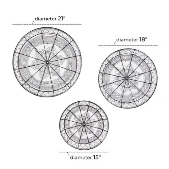 Black Eclectic Wall D&eacute;cor Set 21", 18" & 15" {7}