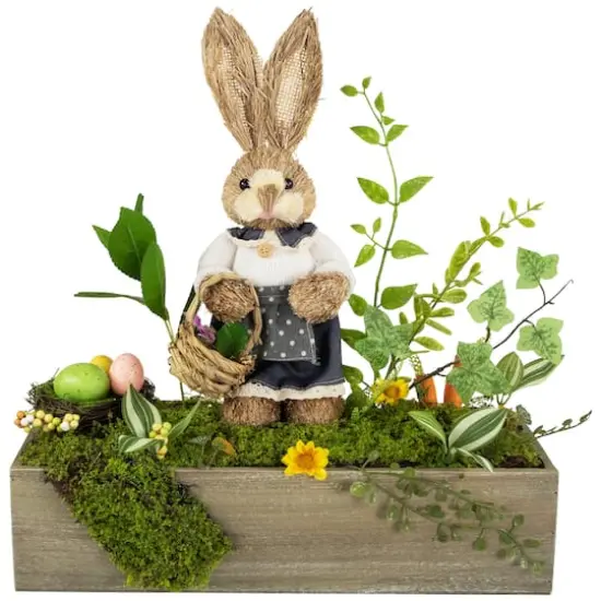 17.25" Boxed Garden Arrangement with Bunny Easter Decoration {1}