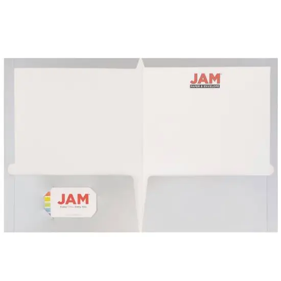 JAM Paper Glossy Laminated Two Pocket Folders, 100ct. Silver {5}