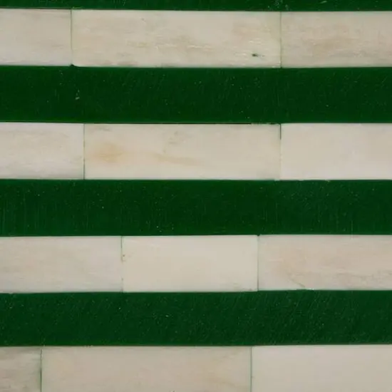 Hello Honey&reg; 18" Green & Cream Reclaimed Wood Tray with Handles {5}