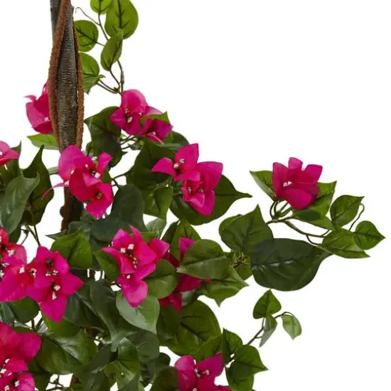 5.5ft. Pink Bougainvillea Topiary Tree with European Barrel Planter {3}