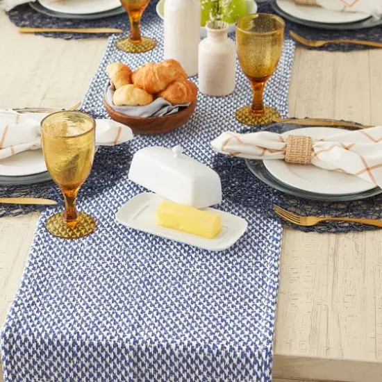 DII&reg; 72" Woven Table Runner Nautical Blue {7}