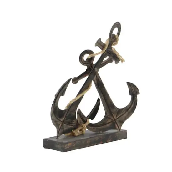 16" Black Metal Anchor Sculpture {4}