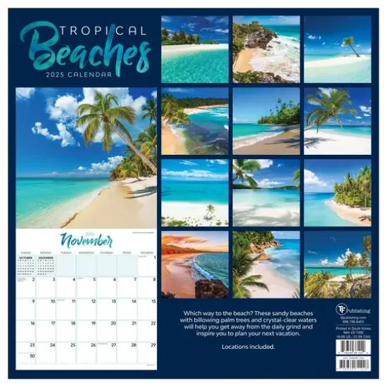 TF Publishing 2025 Tropical Beaches Wall Calendar {3}