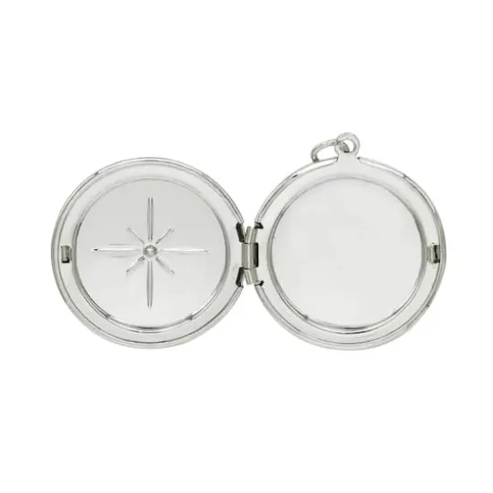 Silver Starburst Circle Locket by Bead Landing&trade; {4}