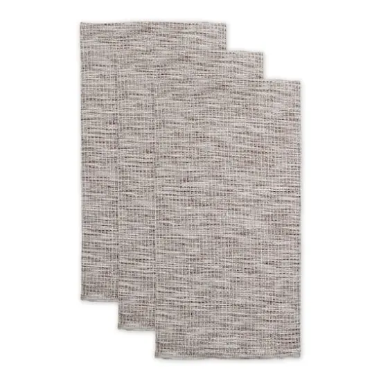 Leather Brown And Off-White Tonal Recycled Cotton Waffle Dishtowel (Set of 3) {4}