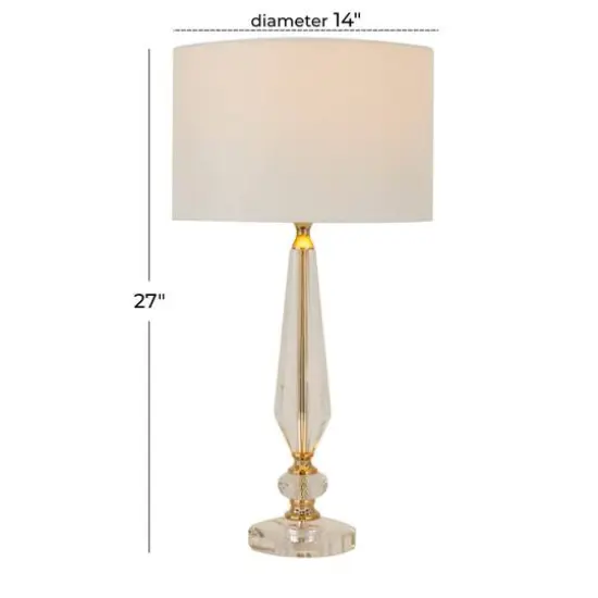 White Linen Traditional Buffet Lamp, 27" x 14" x 14" {8}