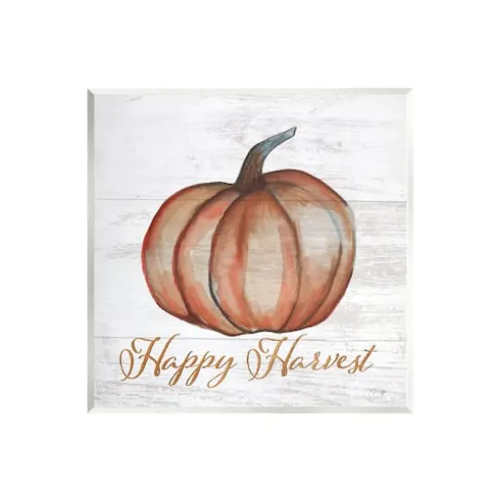 Stupell Industries Happy Harvest Pumpkin Country Rustic Wall Plaque Art {1}