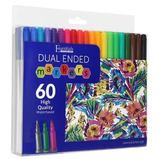 Essentials by Leisure Arts 60 Color Dual Ended Marker Set {1}