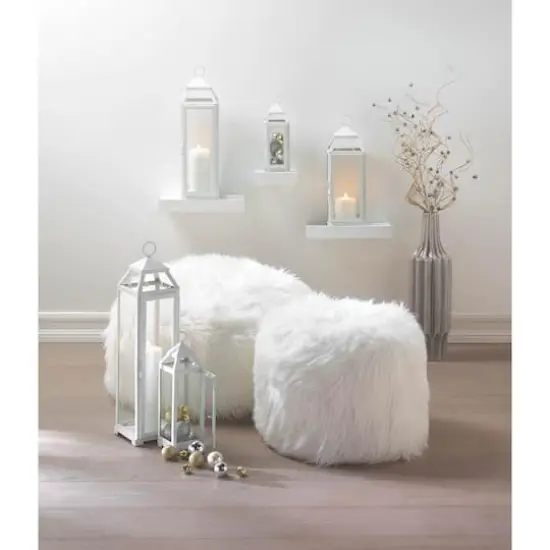 22" Country White Open Top Lantern {3}