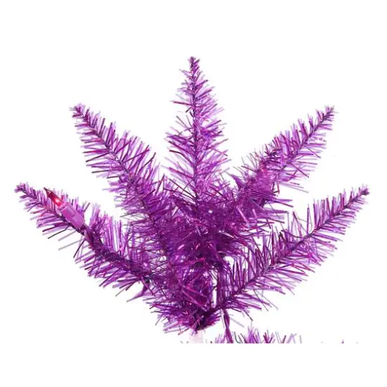 2ft. Pre-Lit Purple Artificial Christmas Tree, Purple LED Lights {4}
