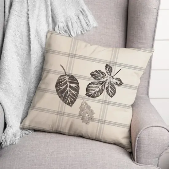 Autumn Fall Brown Plaid Throw Pillow {3}
